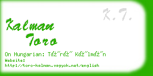 kalman toro business card